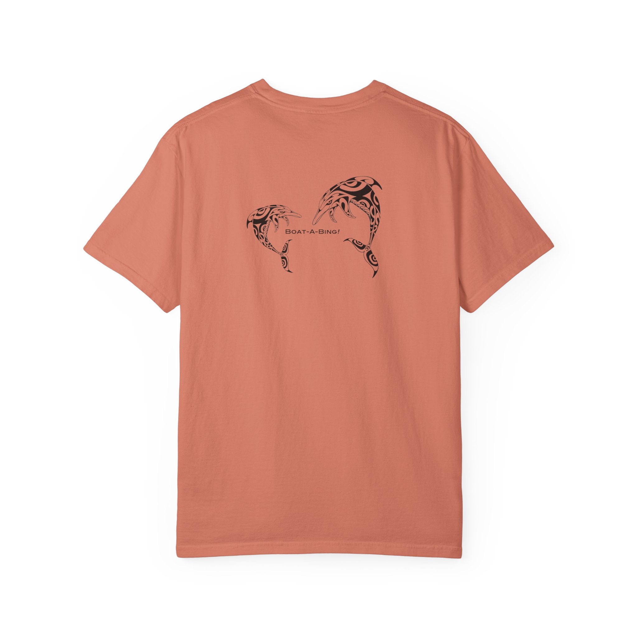 Boat-A-Bing dolphins garment-dyed cotton boating tee, back print