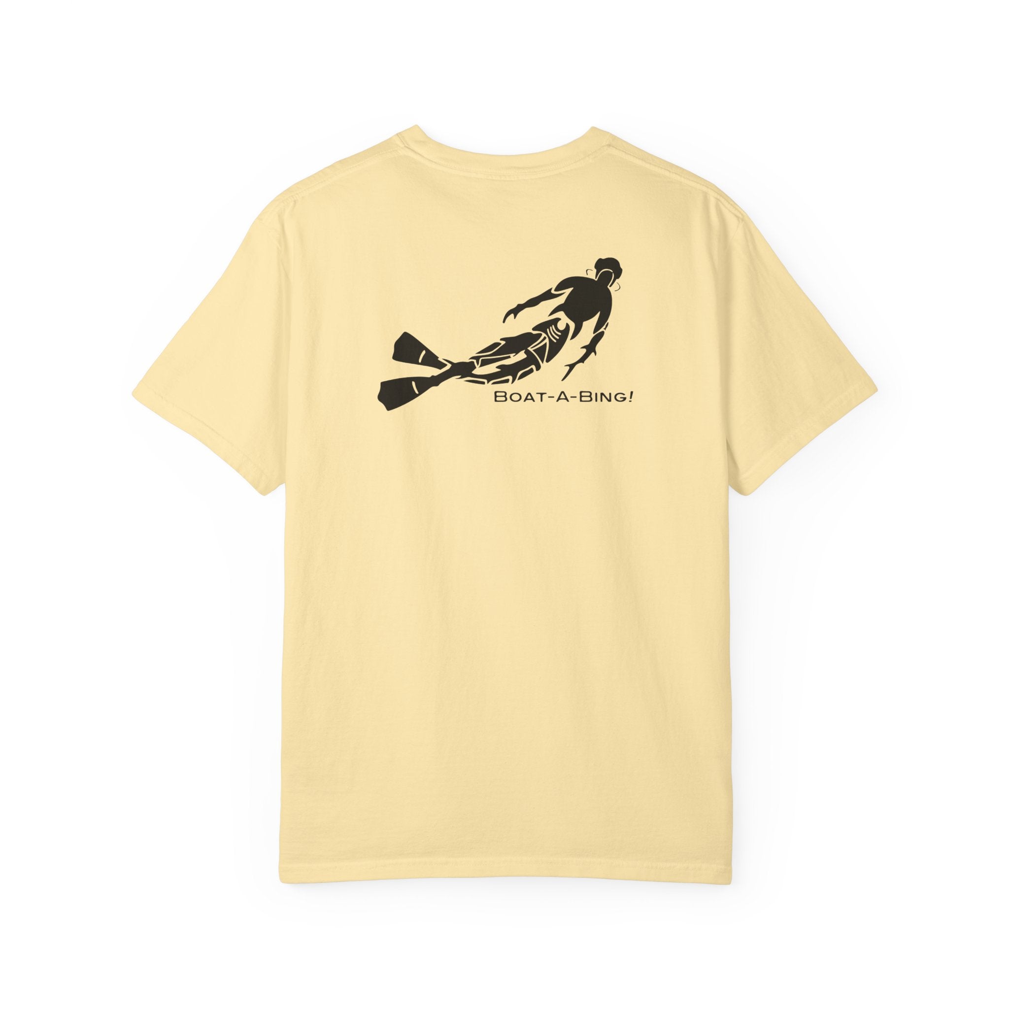 Boat-A-Bing Bottom Time diver garment-dyed cotton boating tee, back print