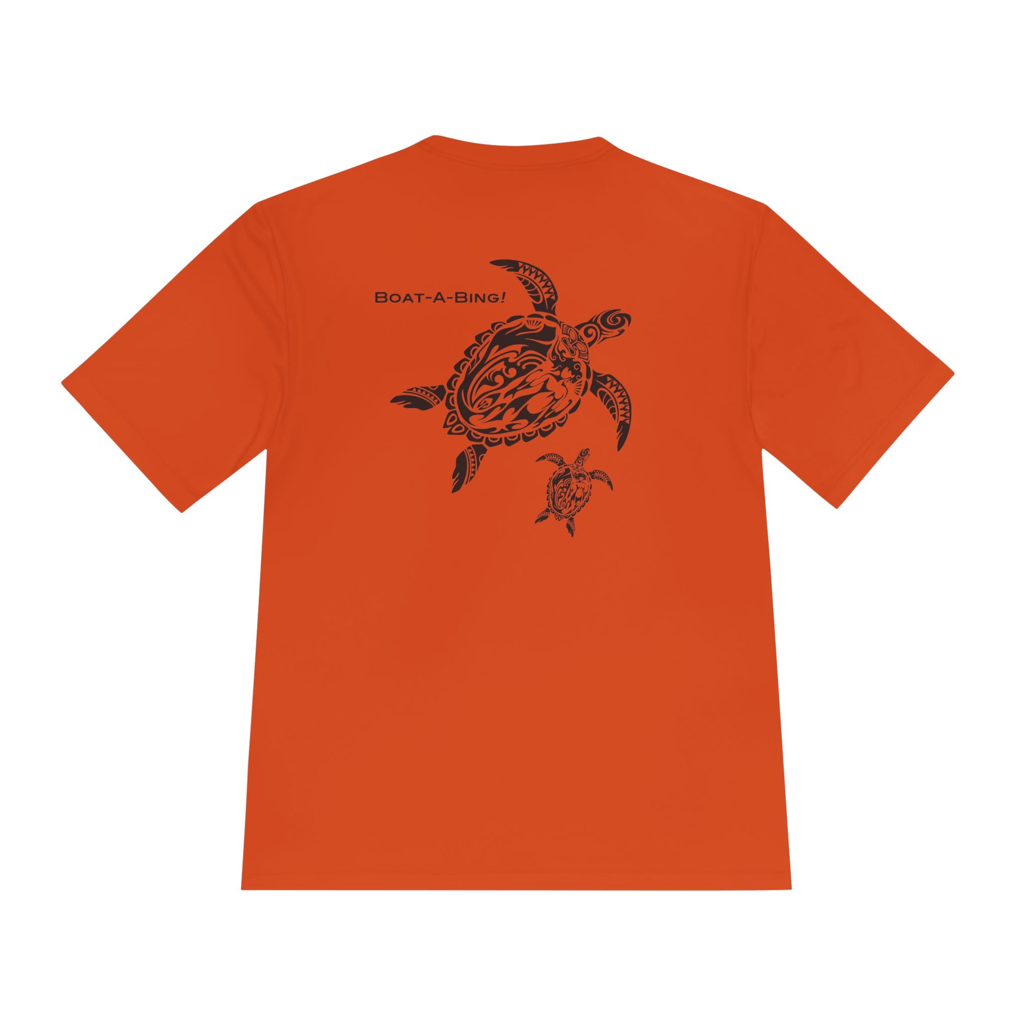 Boat-A-Bing Mama Turtle sea turtle moisture-wicking performance boating tee, back print