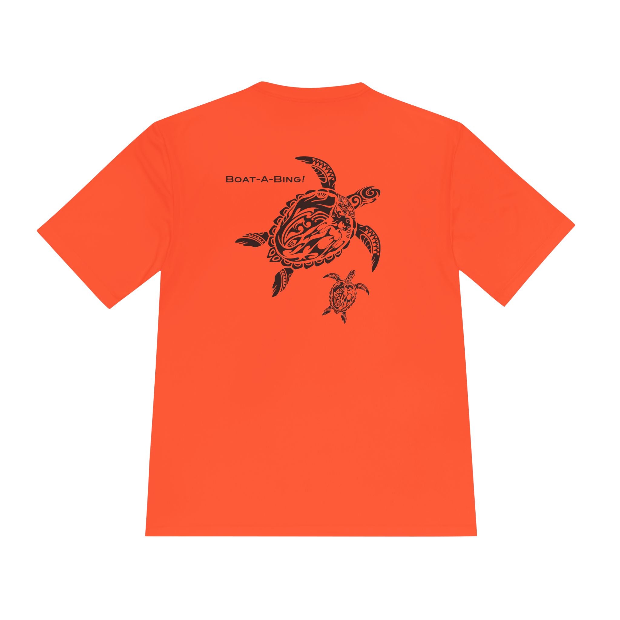 Boat-A-Bing Mama Turtle sea turtle moisture-wicking performance boating tee, back print