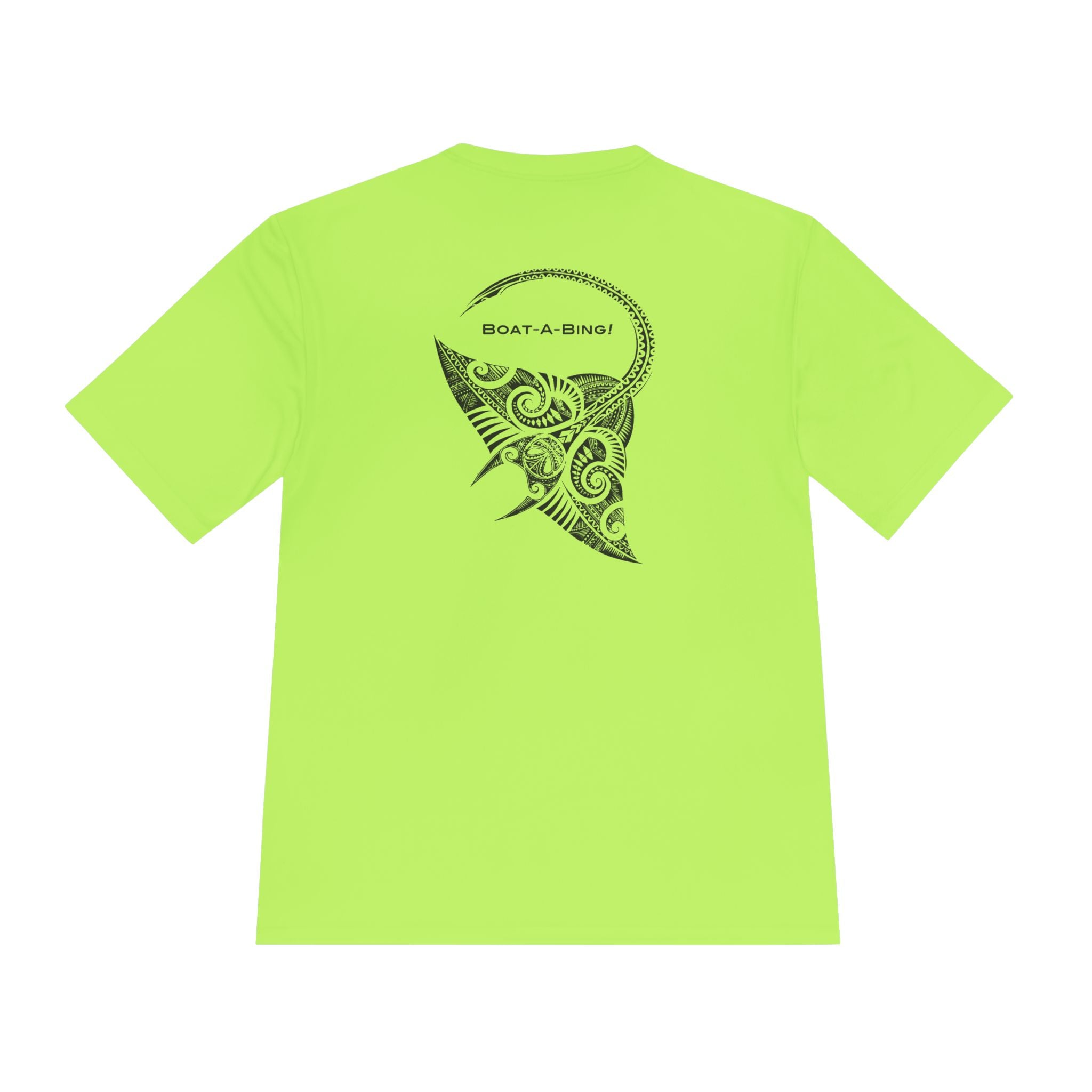 Boat-A-Bing Bing Ray stingray moisture-wicking performance boating tee, back print
