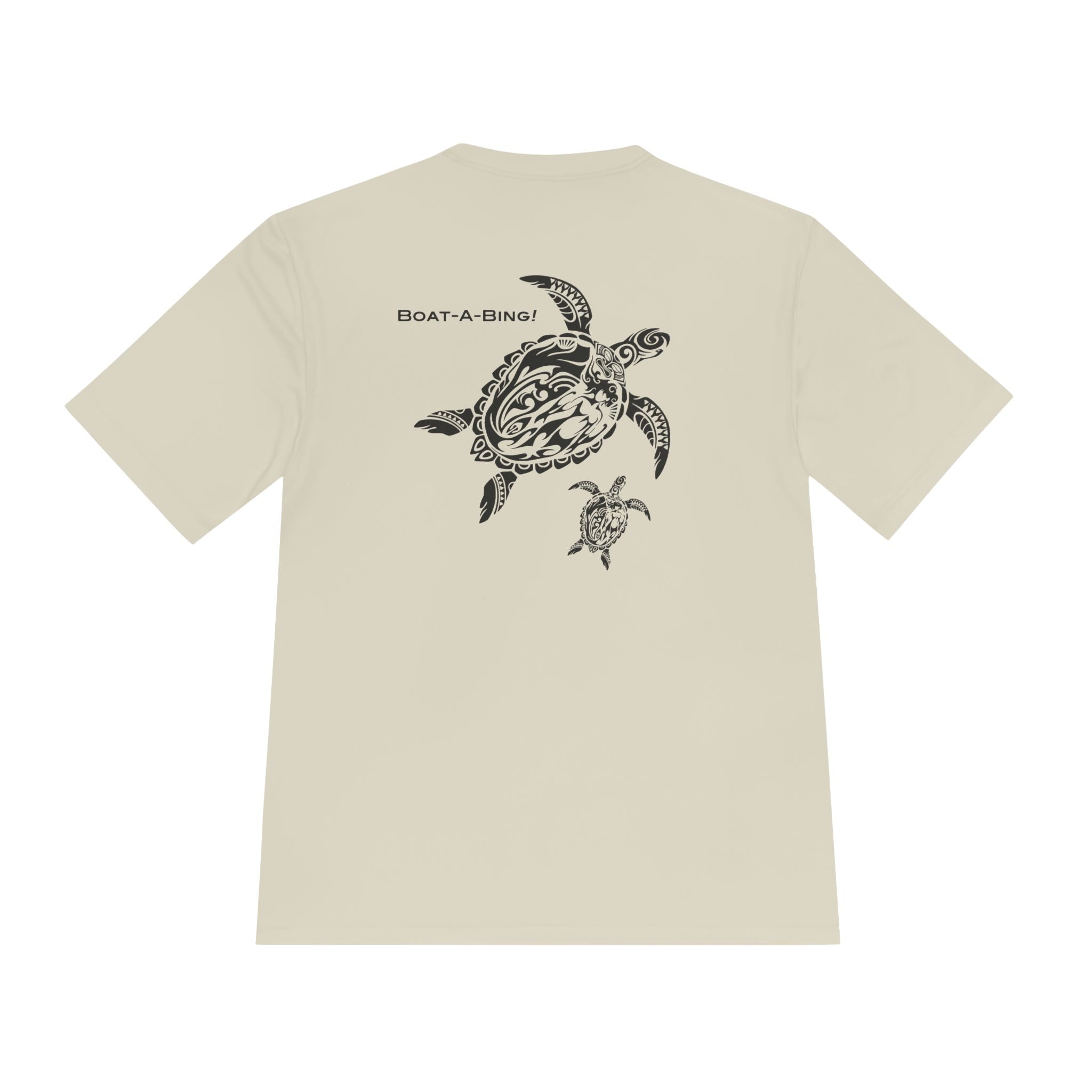Boat-A-Bing Mama Turtle sea turtle moisture-wicking performance boating tee, back print
