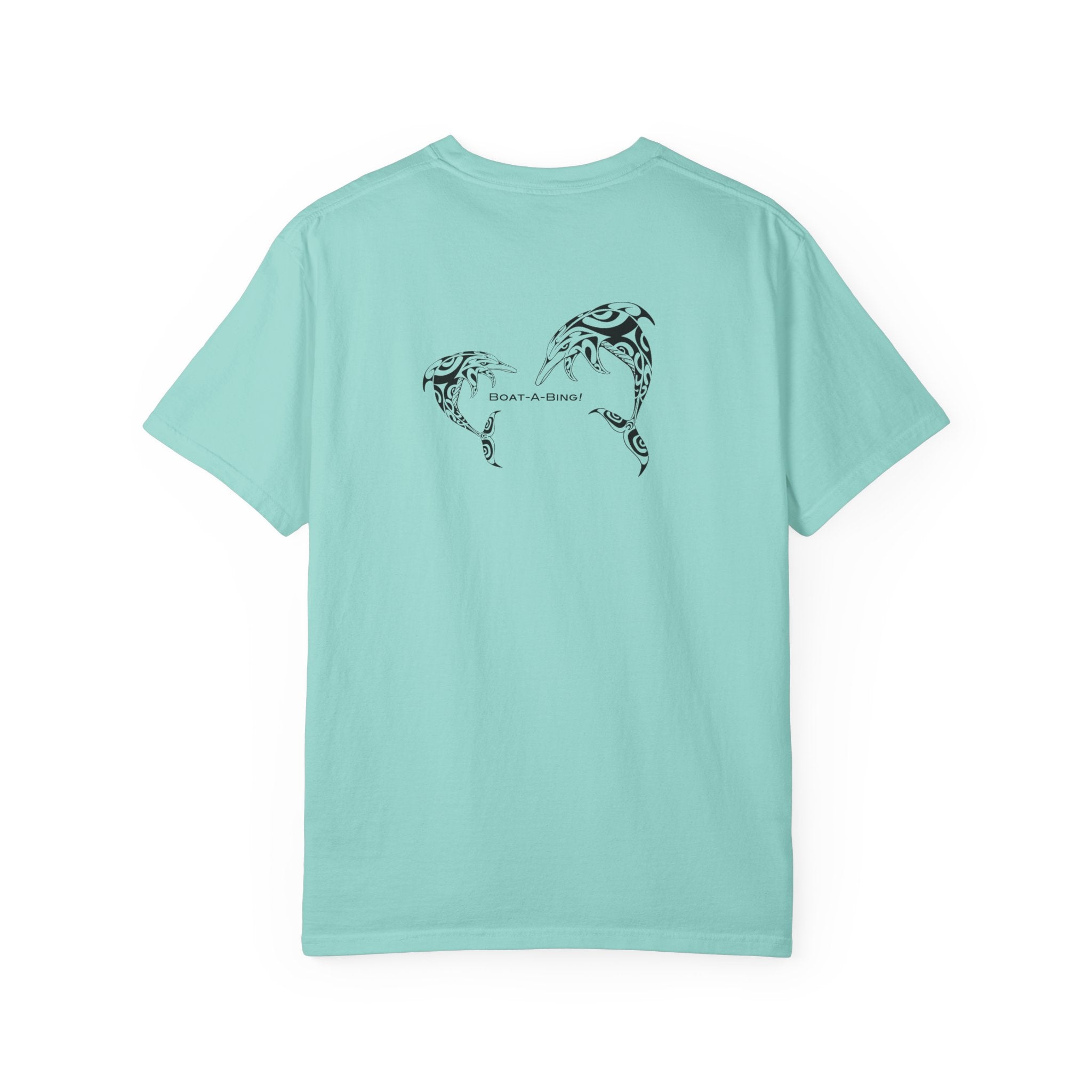 Boat-A-Bing dolphins garment-dyed cotton boating tee, back print