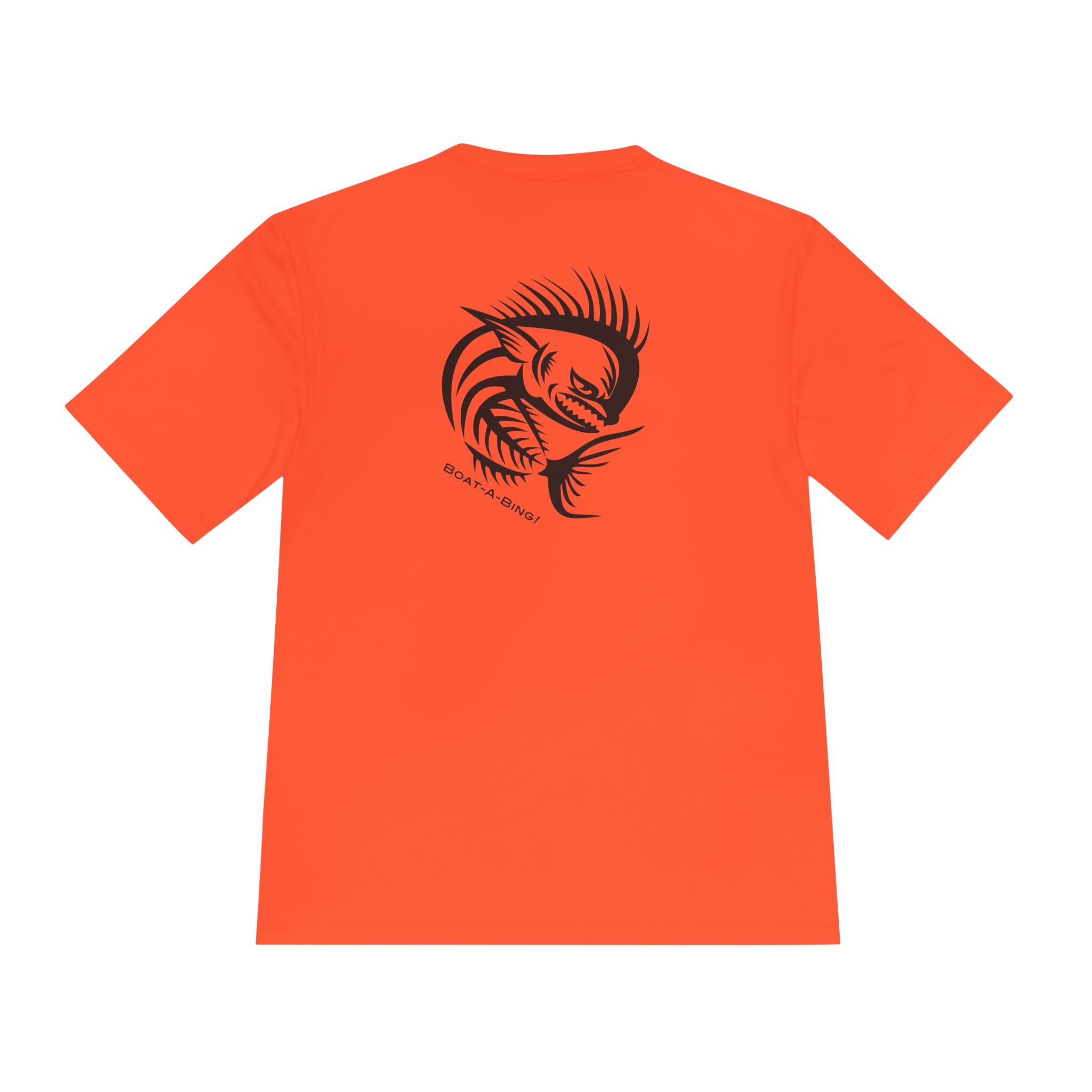 Boat-A-Bing Angry Mahi moisture-wicking performance fishing tee, back print