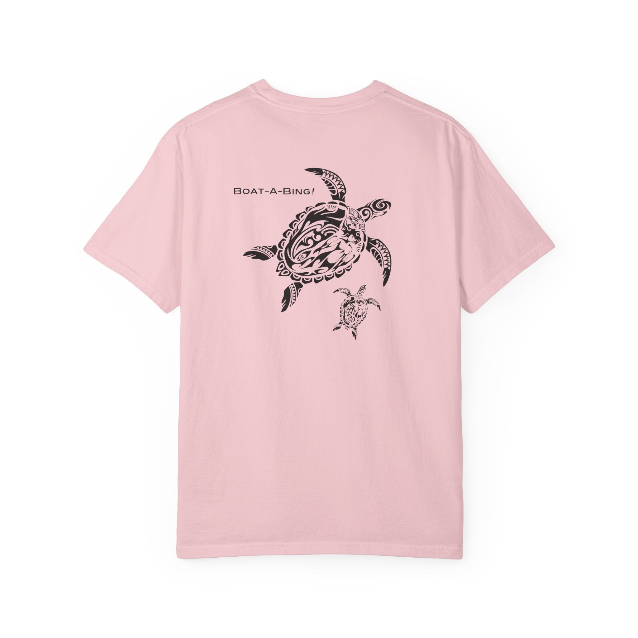 Boat-A-Bing Mama Turtle sea turtle garment-dyed cotton boating tee, back print