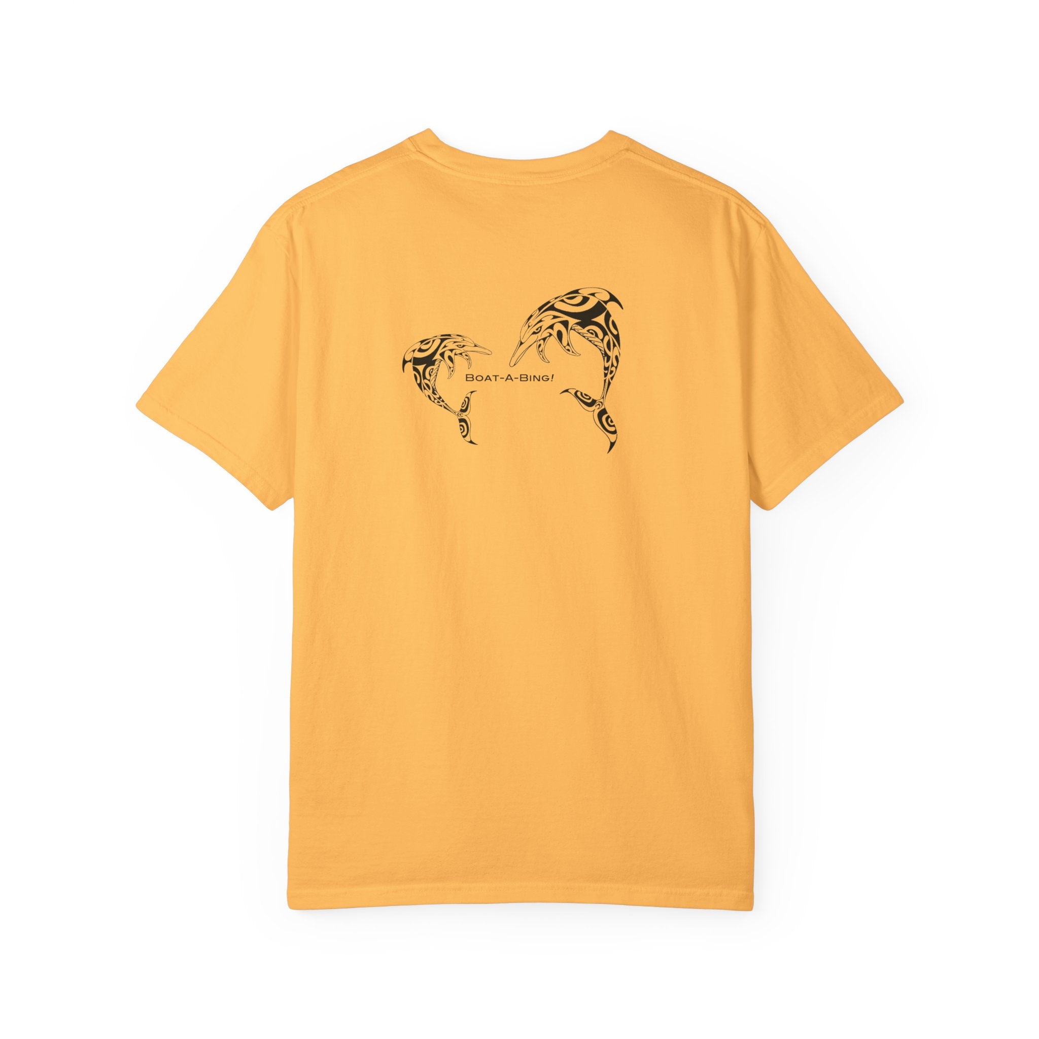 Boat-A-Bing dolphins garment-dyed cotton boating tee, back print