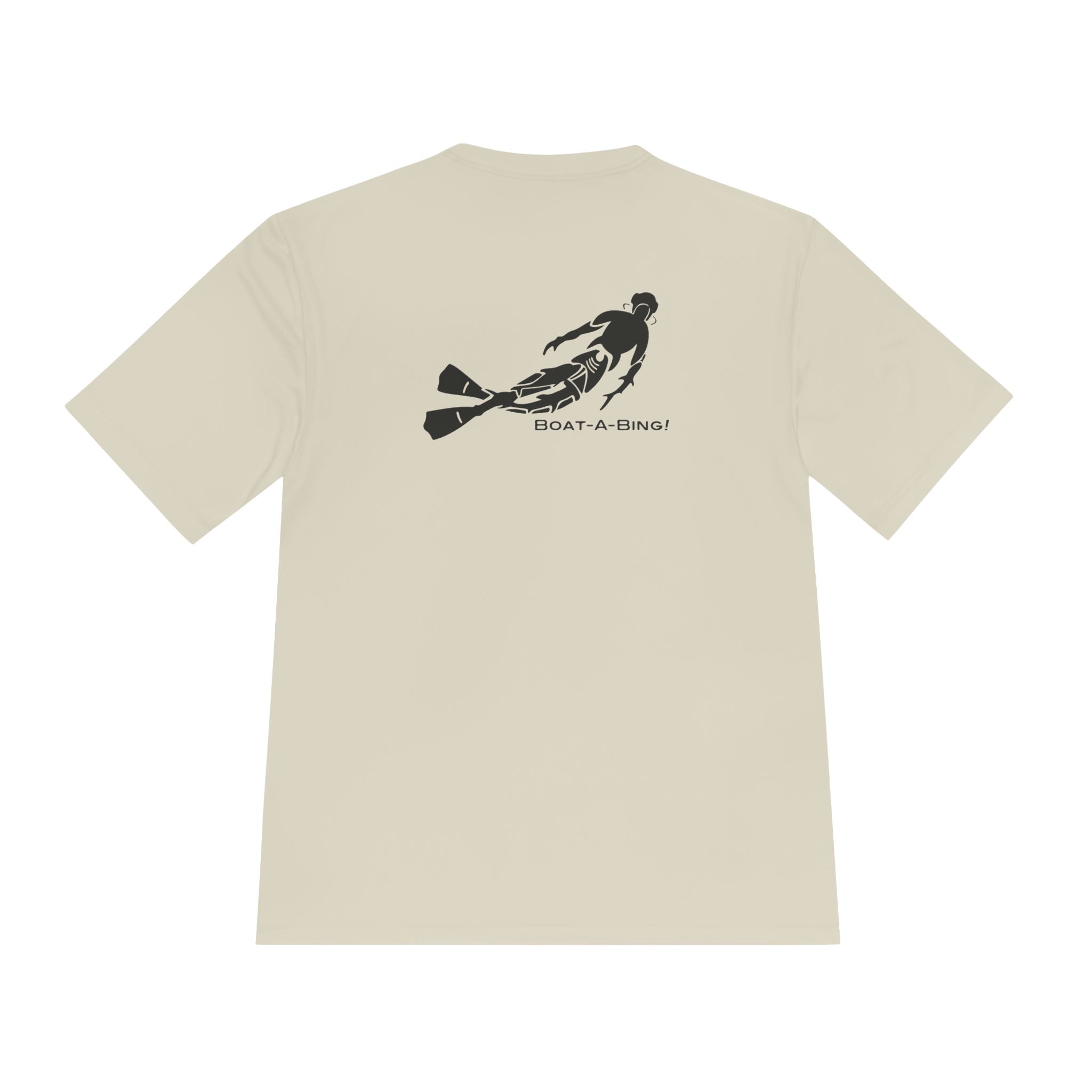 Boat-A-Bing Bottom Time diver moisture-wicking performance boating tee, back print