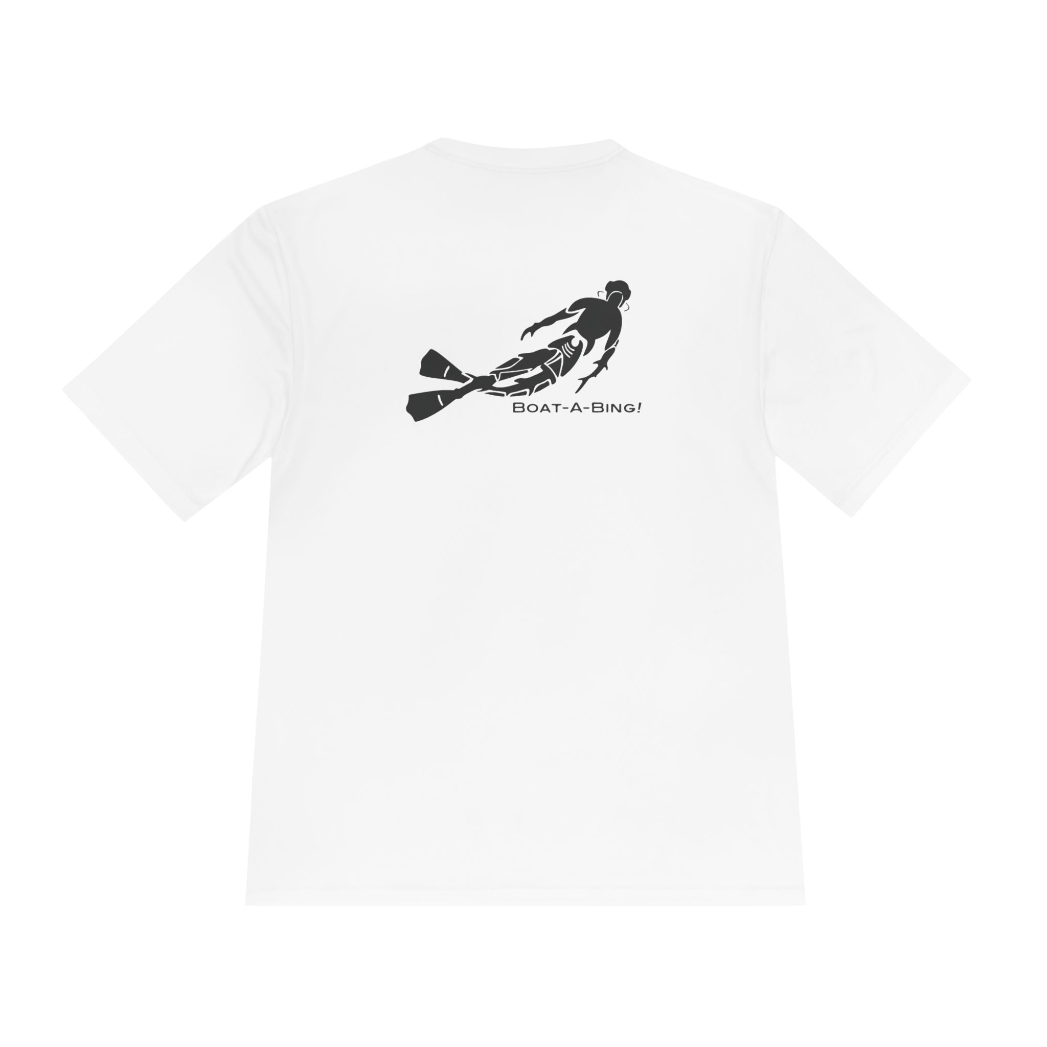 Boat-A-Bing Bottom Time diver moisture-wicking performance boating tee, back print