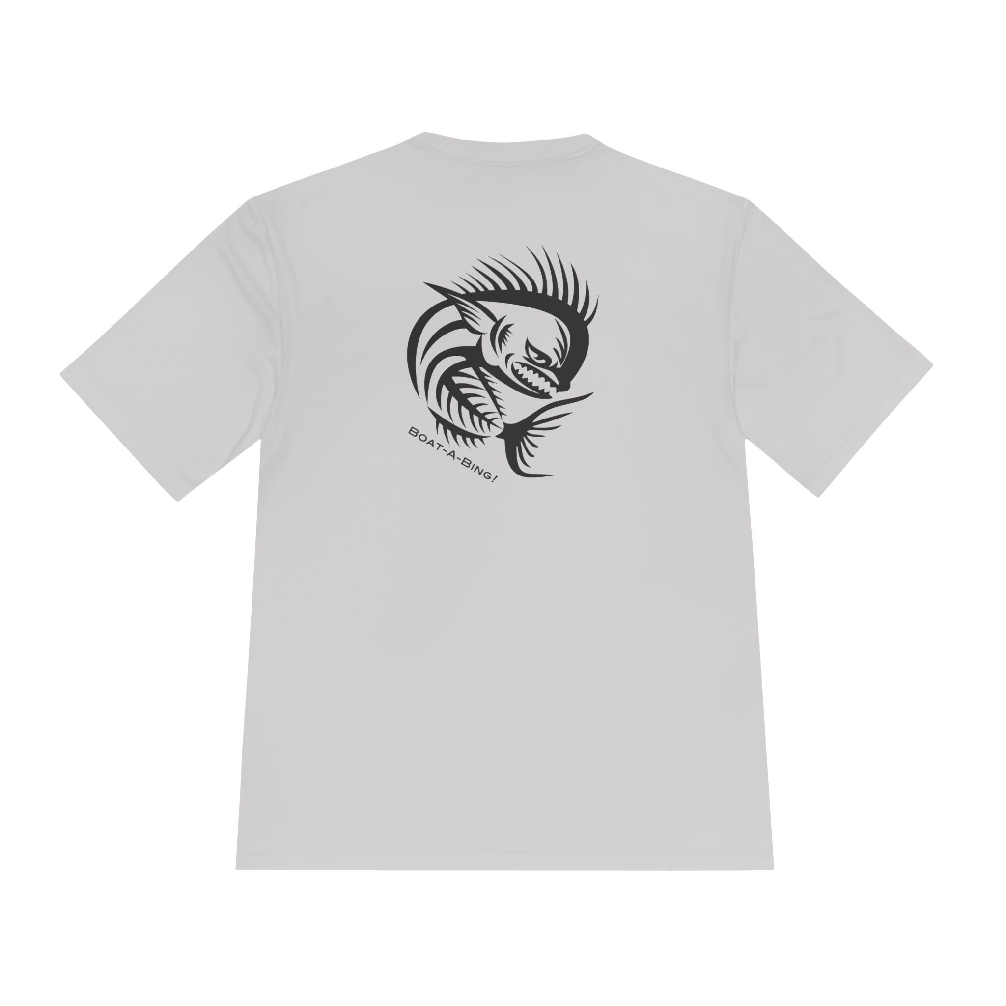 Boat-A-Bing Angry Mahi moisture-wicking performance fishing tee, back print