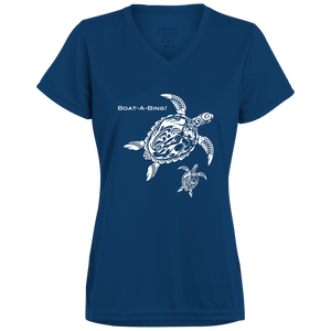 Ladies’ Sea Turtles Moisture-Wicking V-Neck Tee