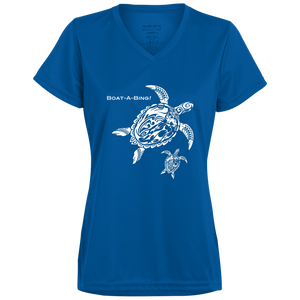 Ladies’ Sea Turtles Moisture-Wicking V-Neck Tee