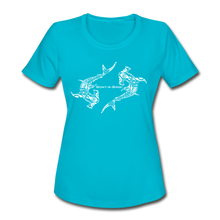 Load image into Gallery viewer, Women&#39;s Hammerheads Moisture Wicking Performance T-Shirt - turquoise