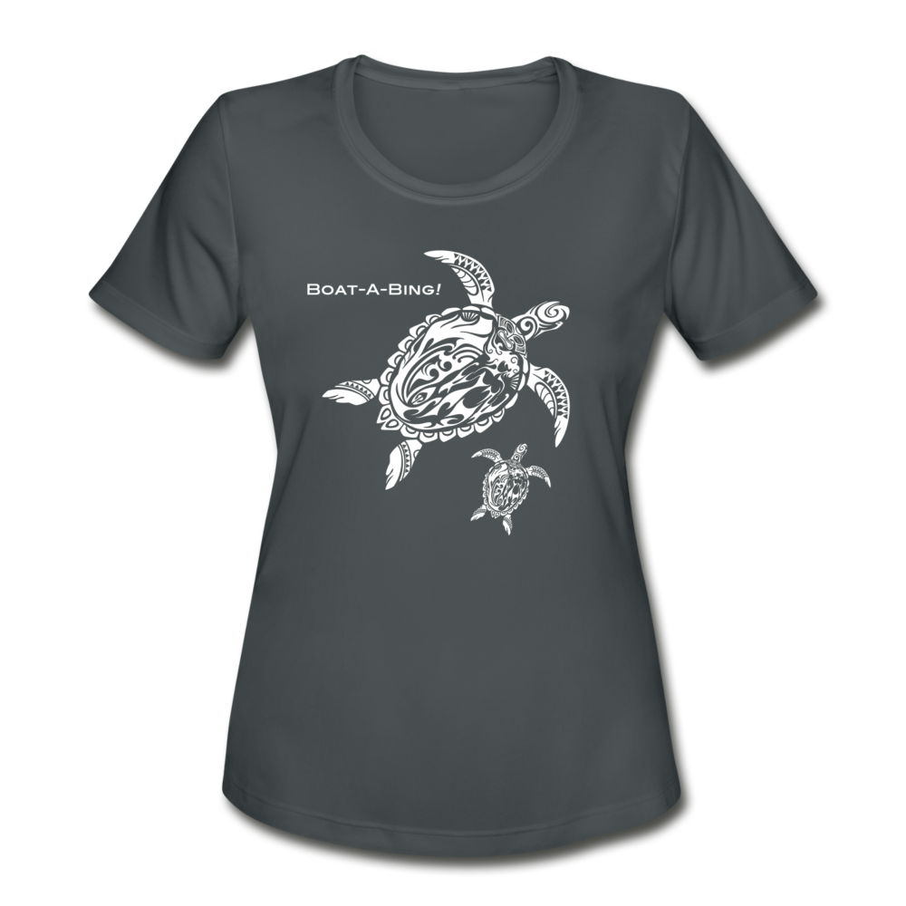 Women's Turtles Moisture Wicking Performance T-Shirt - charcoal