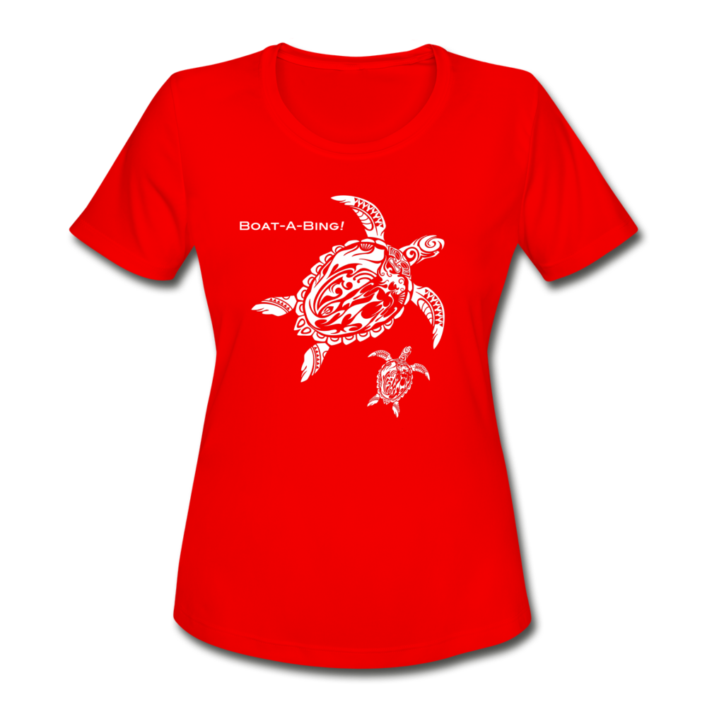Women's Turtles Moisture Wicking Performance T-Shirt - red