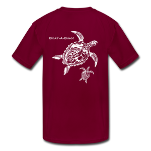 Kids' Moisture Wicking Turtles Performance T-Shirt - burgundy
