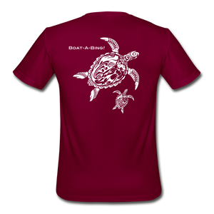 Men’s Moisture Wicking Turtles Performance T-Shirt - burgundy