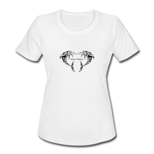 Load image into Gallery viewer, Women&#39;s Dolphin Heart Moisture Wicking Performance T-Shirt - white