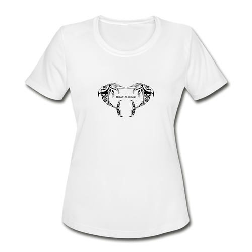Women's Dolphin Heart Moisture Wicking Performance T-Shirt - white