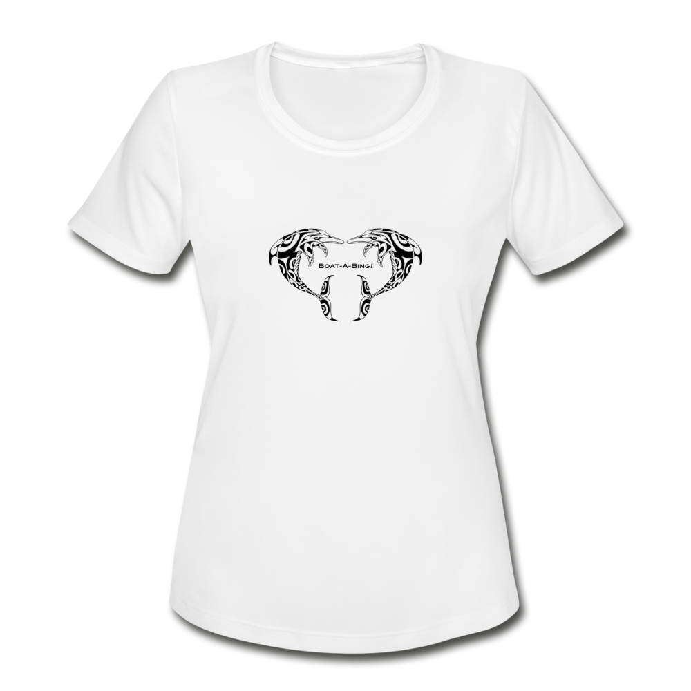 Women's Dolphin Heart Moisture Wicking Performance T-Shirt - white