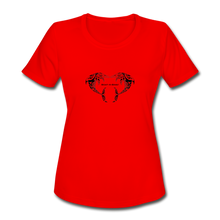 Load image into Gallery viewer, Women&#39;s Dolphin Heart Moisture Wicking Performance T-Shirt - red