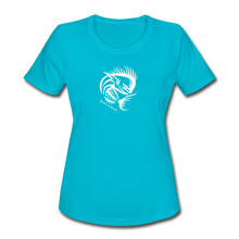 Load image into Gallery viewer, Women&#39;s Angry Mahi Moisture Wicking Performance T-Shirt - turquoise