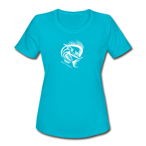 Women's Angry Mahi Moisture Wicking Performance T-Shirt - turquoise