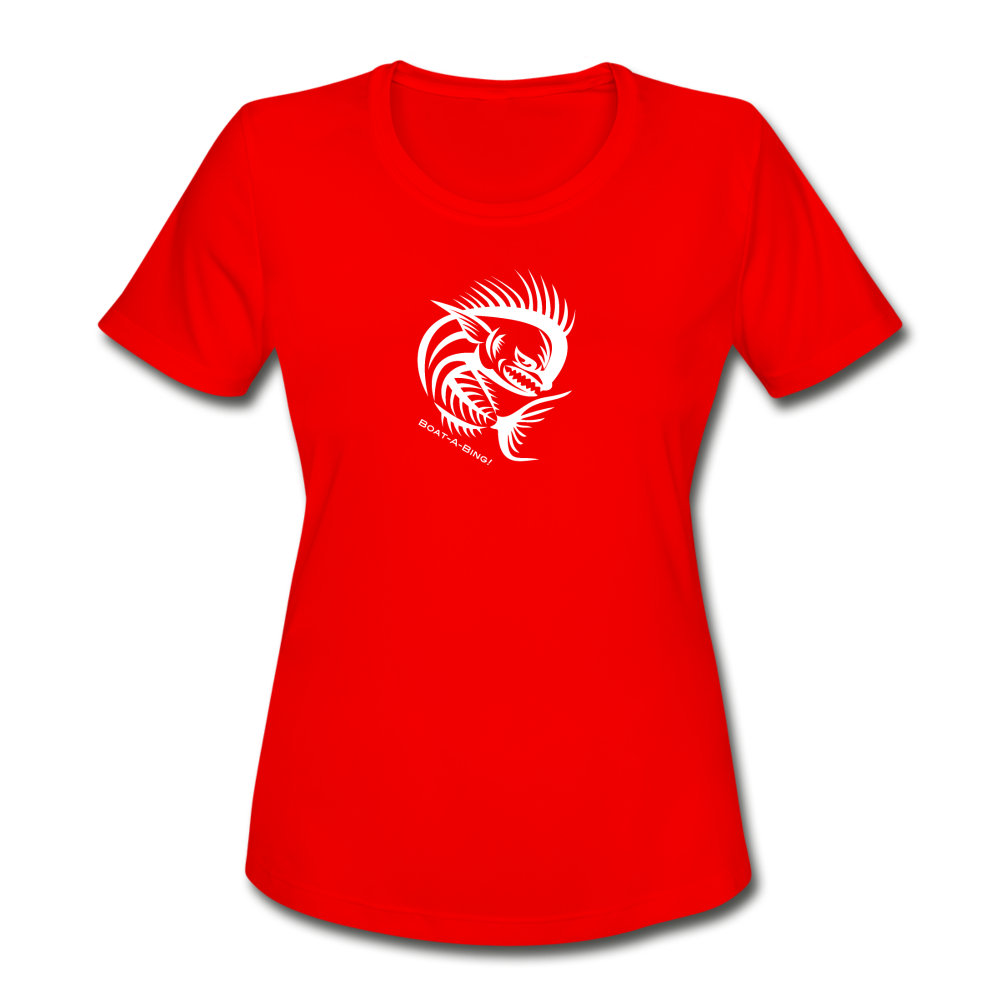 Women's Angry Mahi Moisture Wicking Performance T-Shirt - red