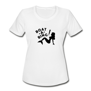 Boat-A-Bing! Sirena Mermaid Women's Moisture Wicking Performance T-Shirt - white