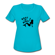 Load image into Gallery viewer, Boat-A-Bing! Sirena Mermaid Women&#39;s Moisture Wicking Performance T-Shirt - turquoise