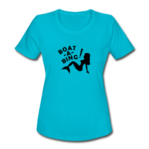 Boat-A-Bing! Sirena Mermaid Women's Moisture Wicking Performance T-Shirt - turquoise