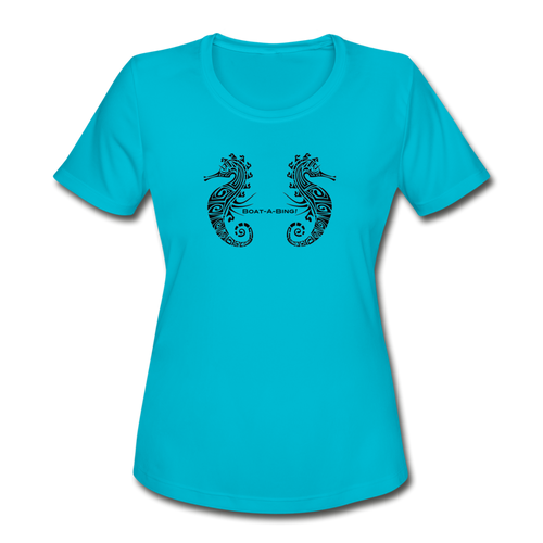 Women's Seahorse Moisture Wicking Performance T-Shirt - turquoise